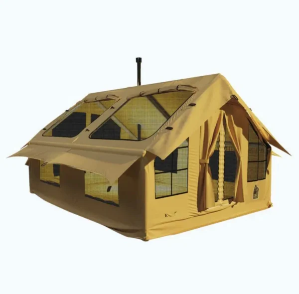 Premium Inflatable Tent with Stove Jack “Panda Air” Large. Best for 1-6 Persons
